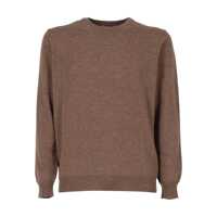 Pulovere BASIC CREW NECK SWEATER WITH ALCANTARA PATCHES Barbati