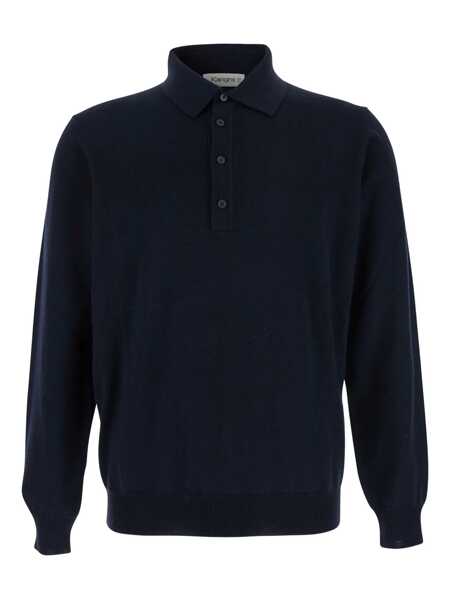 Tricouri Polo Kangra POLO WITH BUTTONS Blue Barbati (BM 18711075) 1