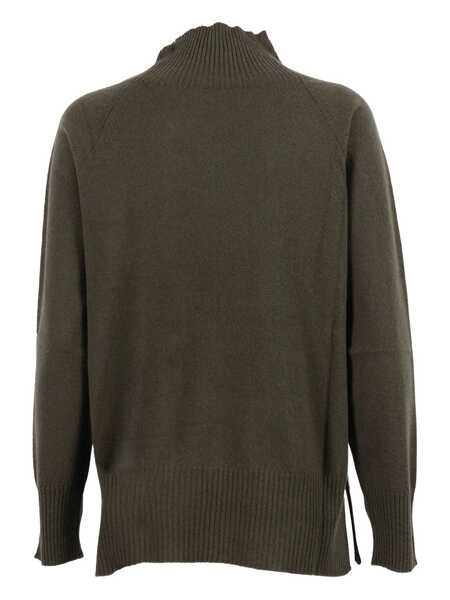 Pulovere Kangra CRATER NECK SWEATER WITH RAGLAN SLEEVES AND VENTS Green Femei (BM 18711081) 2