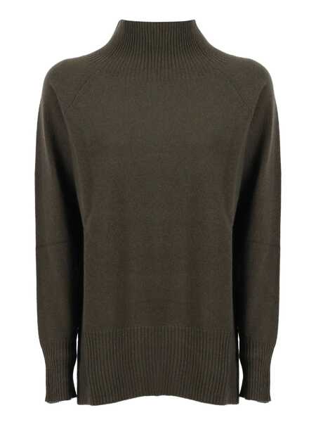 Pulovere Kangra CRATER NECK SWEATER WITH RAGLAN SLEEVES AND VENTS Green Femei (BM 18711081) 1