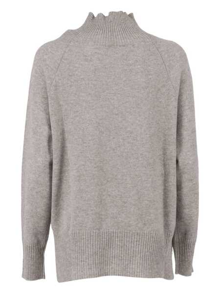 Pulovere Kangra CRATER NECK SWEATER WITH RAGLAN SLEEVES AND VENTS Gray Femei (BM 18711102) 2