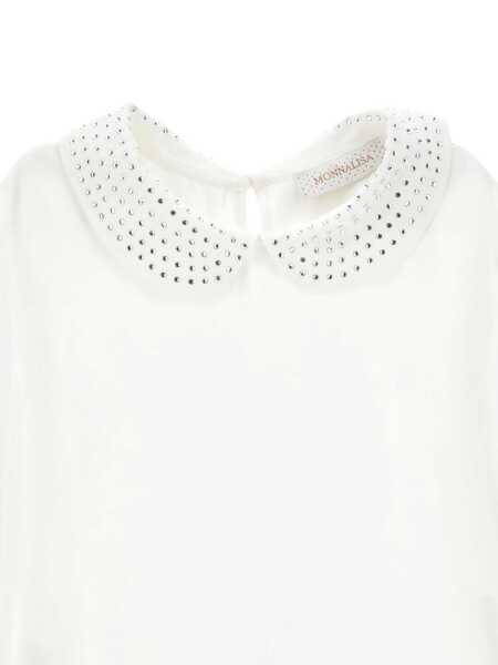 Camasi Monnalisa SHIRT WITH GEORGE RHINESTONE White Fete (BM 18711288) 3