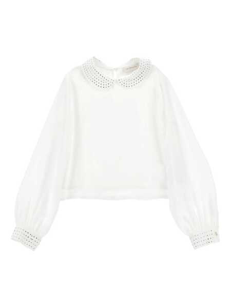 Camasi Monnalisa SHIRT WITH GEORGE RHINESTONE White Fete (BM 18711288) 1