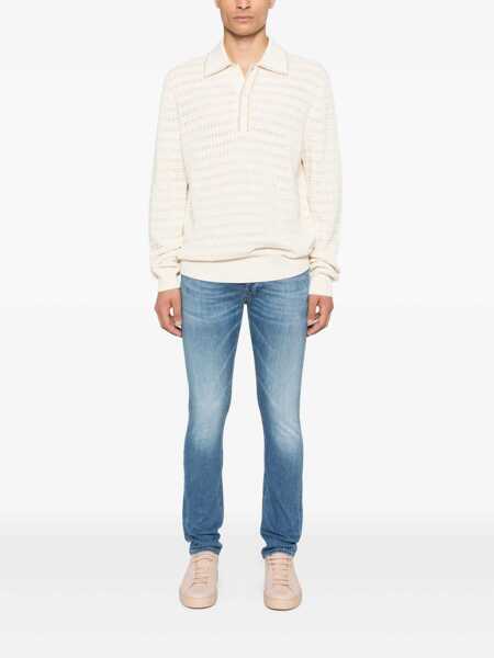 Blugi drepti Dondup GEORGE PANTS Blue Barbati (BM 18711795) 2