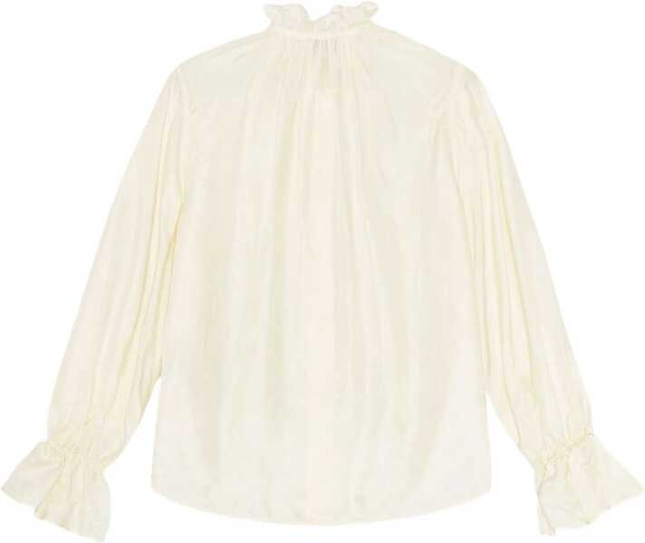 Bluze Ganni Shirt With Bow IVORY Femei (BM 18712030) 2