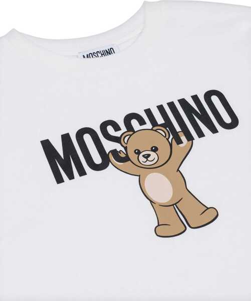 Tricouri Moschino Teddy Bear Logo T-Shirt WHITE Baieti (BM 18712033) 3