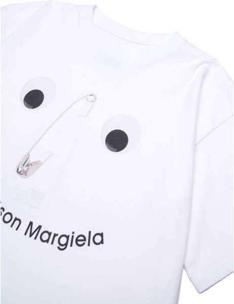 Tricouri MM6 Maison Margiela Smile Logo T-Shirt WHITE Baieti (BM 18712180) 3