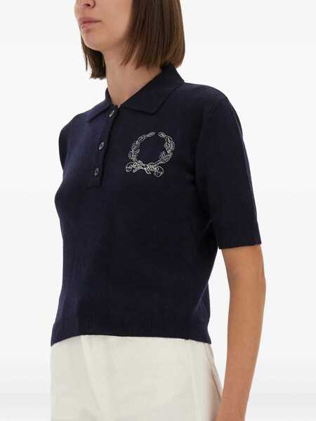 Tricouri Polo Moschino Polo Shirt With Logo BLUE Femei (BM 18712222) 3