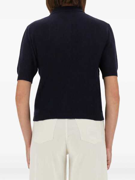 Tricouri Polo Moschino Polo Shirt With Logo BLUE Femei (BM 18712222) 4