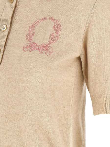 Tricouri Polo Moschino Polo Shirt With Logo BEIGE Femei (BM 18712348) 4