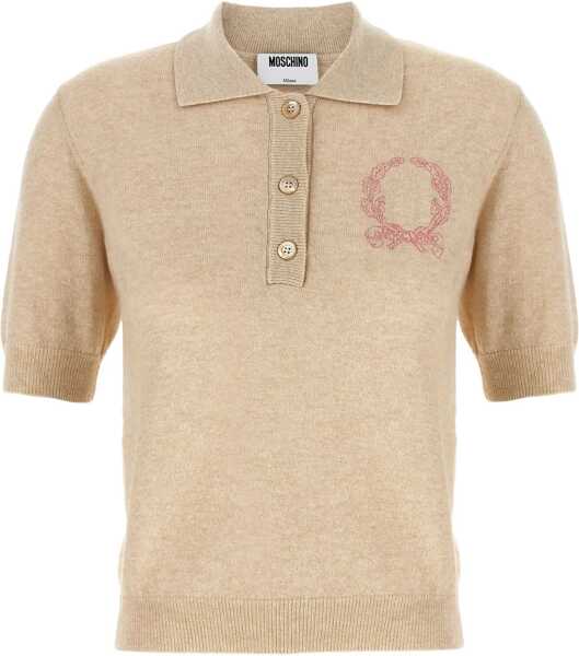 Tricouri Polo Moschino Polo Shirt With Logo BEIGE Femei (BM 18712348) 1