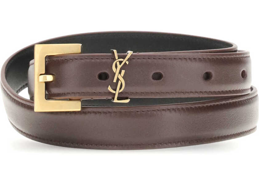 Curele Saint Laurent Cassandre slim Belt RED TAN Femei (BM 18712555) 1
