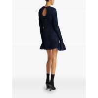 Rochii ROTATE Birger Christensen Dama - Rochii ROTATE Birger Christensen Blue Dress With Mesh Inserts And Embossed Flowers In Fabric Woman BLUE Femei (BM 18714078) - B-mall.ro