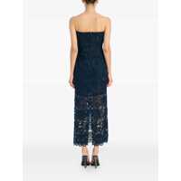 Rochii ROTATE Birger Christensen Dama - Rochii ROTATE Birger Christensen Blue Dress With Semi Transparent Design And Floral Decorations In Fabric Woman BLUE Femei (BM 18714099) - B-mall.ro