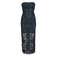 Rochii Blue Dress With Semi Transparent Design And Floral Decorations In Fabric Woman Femei