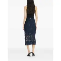 Imbracaminte ROTATE Birger Christensen Dama - Fuste ROTATE Birger Christensen Blue Skirt With Semi Transparent Design And Floral Decorations In Fabric Woman BLUE Femei (BM 18714102) - B-mall.ro