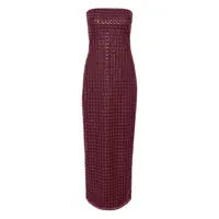 Rochii Bordeaux Long Dress With All-Over Sequins In Fabric Woman Femei