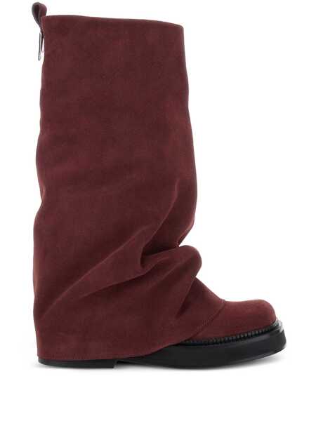 Bocanci THE ATTICO Robin Bordeaux Combat Boots With Pull-On Tab In Suede Woman Red Femei (BM 18714720) 1