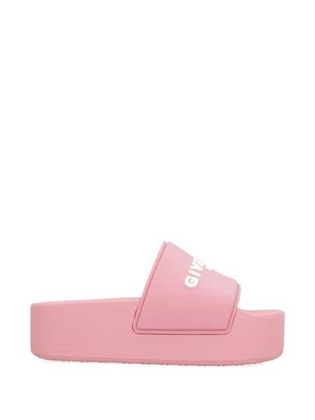 Sandale Givenchy Givenchy Logoed Rubber Platform Slides PINK Femei (BM 18716889) 1