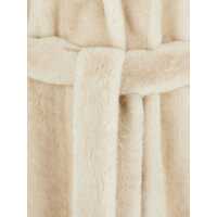 Imbracaminte Dama pagina 181 - Paltoane VALENTINI 1972 Beige Coat With Waist Belt In Faux Fur Woman Beige Femei (BM 18717651) - B-mall.ro