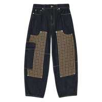 Blugi Ganni Midnight Blue Checked Patch Jeans Femei