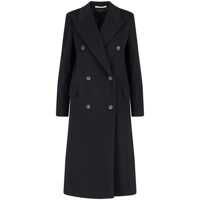 Paltoane 'Jole' Black Double-Breasted Coat With Golden Buttons In Wool Blend Woman Femei