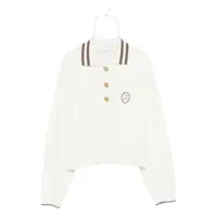 Tricouri Polo White Polo Shirt With Classic Collar And Patch Logo On The Front In Cashmere Woman Femei
