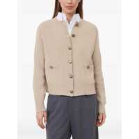 Cardigane Brunello Cucinelli Dama - Cardigane Brunello Cucinelli Beige Crew Neck Cardigan With Ribbed Design And Patch Pockets In Wool And Cashmere Blend Woman Beige Femei (BM 18718890) - B-mall.ro