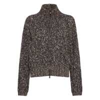 Cardigane Blue Cardigan With Raised Collar And Woven Knitting In Wool And Cashmere Blend Woman Femei