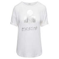 Tricouri 'Koldi' White Crewneck T-Shirt With Contrasting Logo In Linen Woman Isabel Marant Étoile Femei