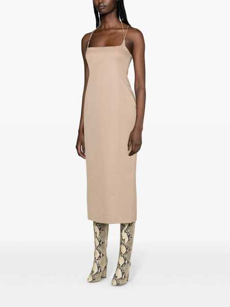 Rochii elegante THE ATTICO Gabardine midi dress Beige Femei (BM 18721002) 3