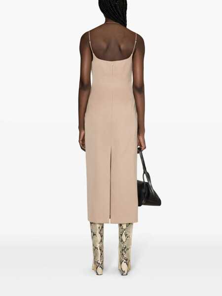 Rochii elegante THE ATTICO Gabardine midi dress Beige Femei (BM 18721002) 4