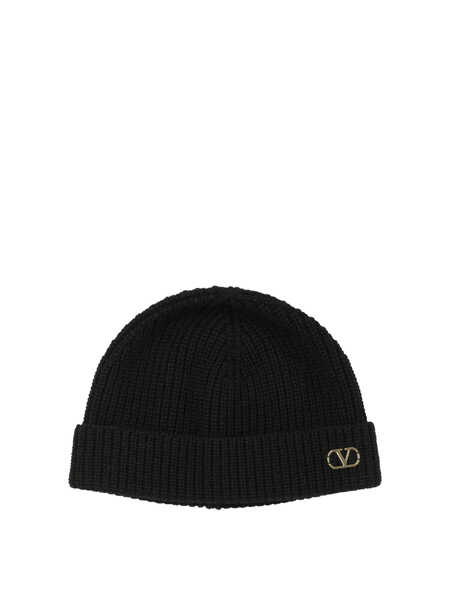 Caciuli Valentino Garavani Signature VLogo cashmere beanie Black Barbati (BM 18721065) 1