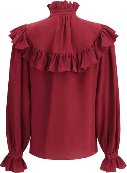 Bluze Saint Laurent Silk Blouse with ruffles AMARANTH Femei (BM 18722770) 2