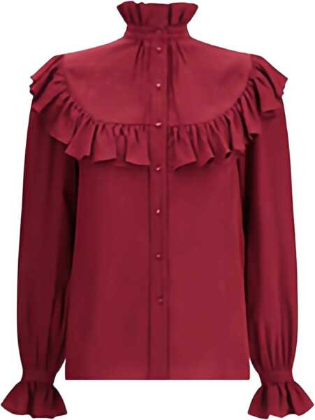 Bluze Saint Laurent Silk Blouse with ruffles AMARANTH Femei (BM 18722770) 1