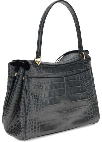 Genti de umar Balenciaga Rodeo Shoulder Bag in crocodile-print leather VOLCANIC ROCK Femei (BM 18722797) 3