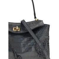 Genti de umar Balenciaga Dama - Genti de umar Balenciaga Rodeo Shoulder Bag in crocodile-print leather VOLCANIC ROCK Femei (BM 18722797) - B-mall.ro
