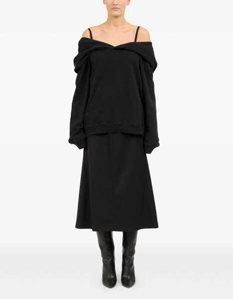 Bluze de trening MM6 Maison Margiela Cotton Sweatshirt with dropped shoulders BLACK Femei (BM 18723040) 2