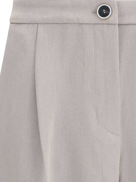 Pantaloni casual Cruna Wide-leg Pants BEIGE Femei (BM 18723196) 4