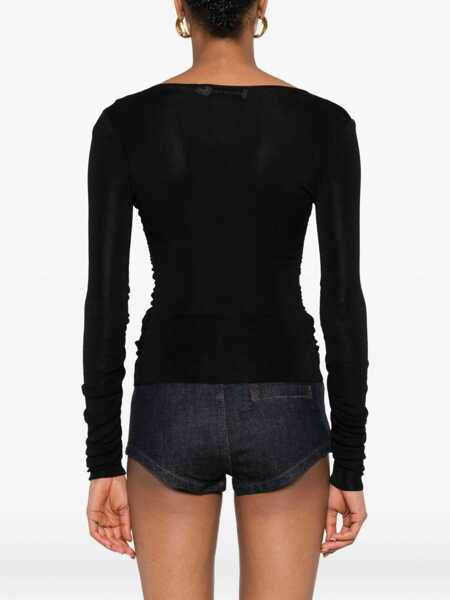 Bluze Self-Portrait Viscose Knit Top BLACK Femei (BM 18723439) 4