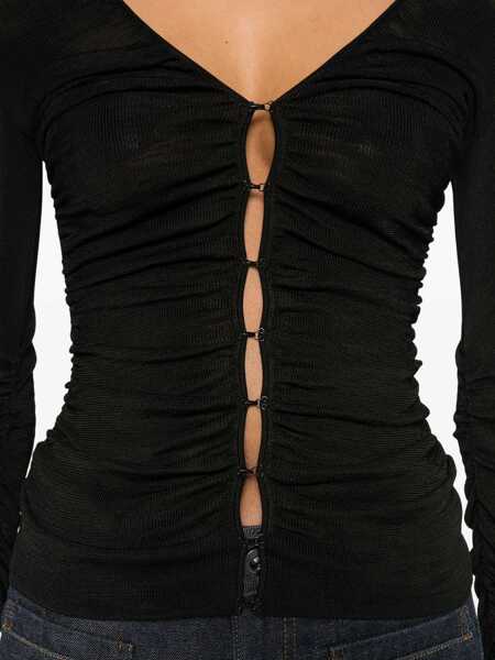 Bluze Self-Portrait Viscose Knit Top BLACK Femei (BM 18723439) 5