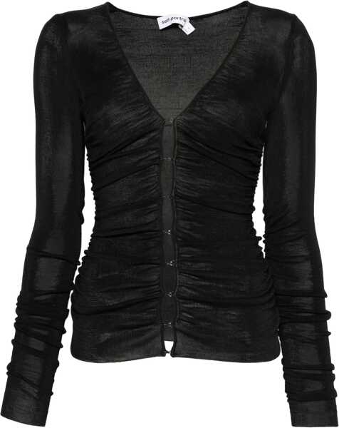 Bluze Self-Portrait Viscose Knit Top BLACK Femei (BM 18723439) 1