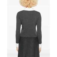 Pulovere Dama - Cardigane Self-Portrait Cardigan With Contrasting Collar GREY Femei (BM 18723448) - B-mall.ro