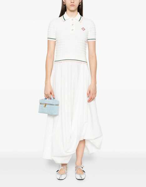 Tricouri Polo Casablanca Cotton Boucl Polo Shirt WHITE Femei (BM 18723514) 2