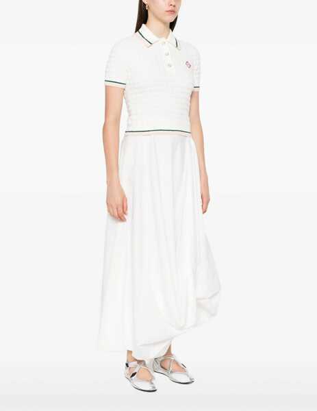 Tricouri Polo Casablanca Cotton Boucl Polo Shirt WHITE Femei (BM 18723514) 3