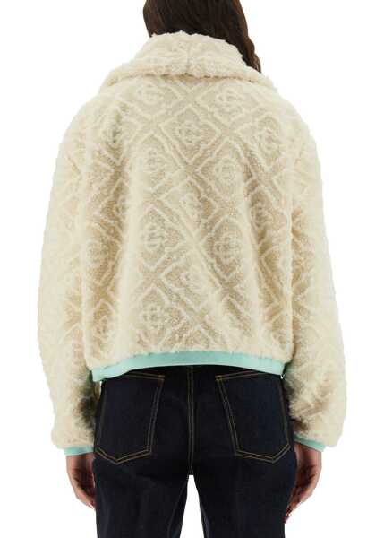 Sacouri office Casablanca Monogrammed Fleece Jacket WHITE Femei (BM 18723538) 3