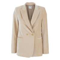 Sacouri Beige Jacket With Peak Lapels In Velvet Woman Femei