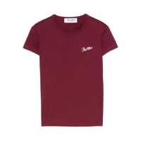 Tricouri Bordeaux Crew Neck T-Shirt With Logo Lettering On The Front In Cotton Woman Femei
