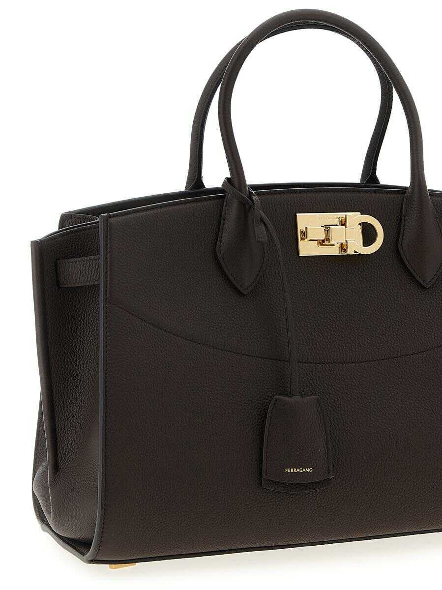Genti de mana Salvatore Ferragamo Salvatore Ferragamo New Ferragamo Studio Soft L Handbag BROWN Femei (BM 18725631) 3