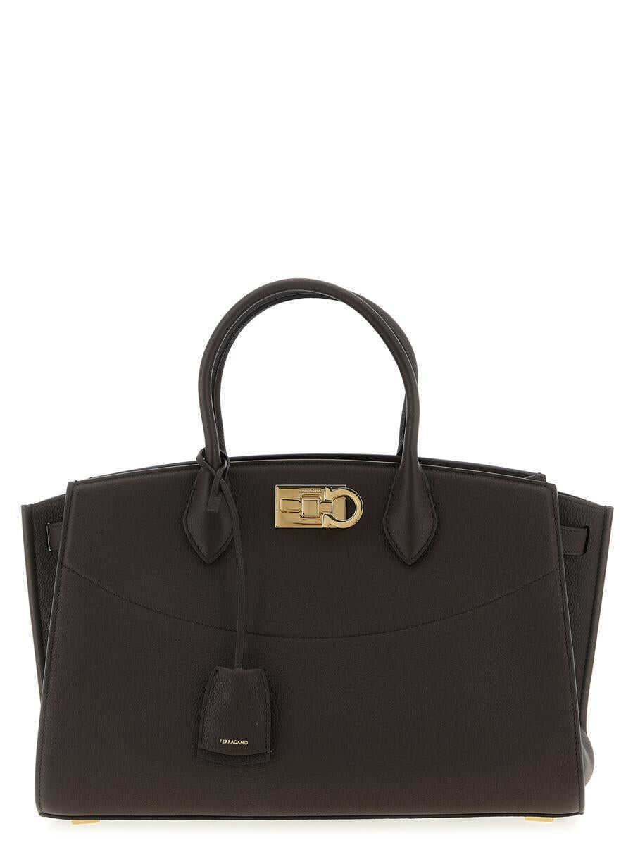 Genti de mana Salvatore Ferragamo Salvatore Ferragamo New Ferragamo Studio Soft L Handbag BROWN Femei (BM 18725631) 1